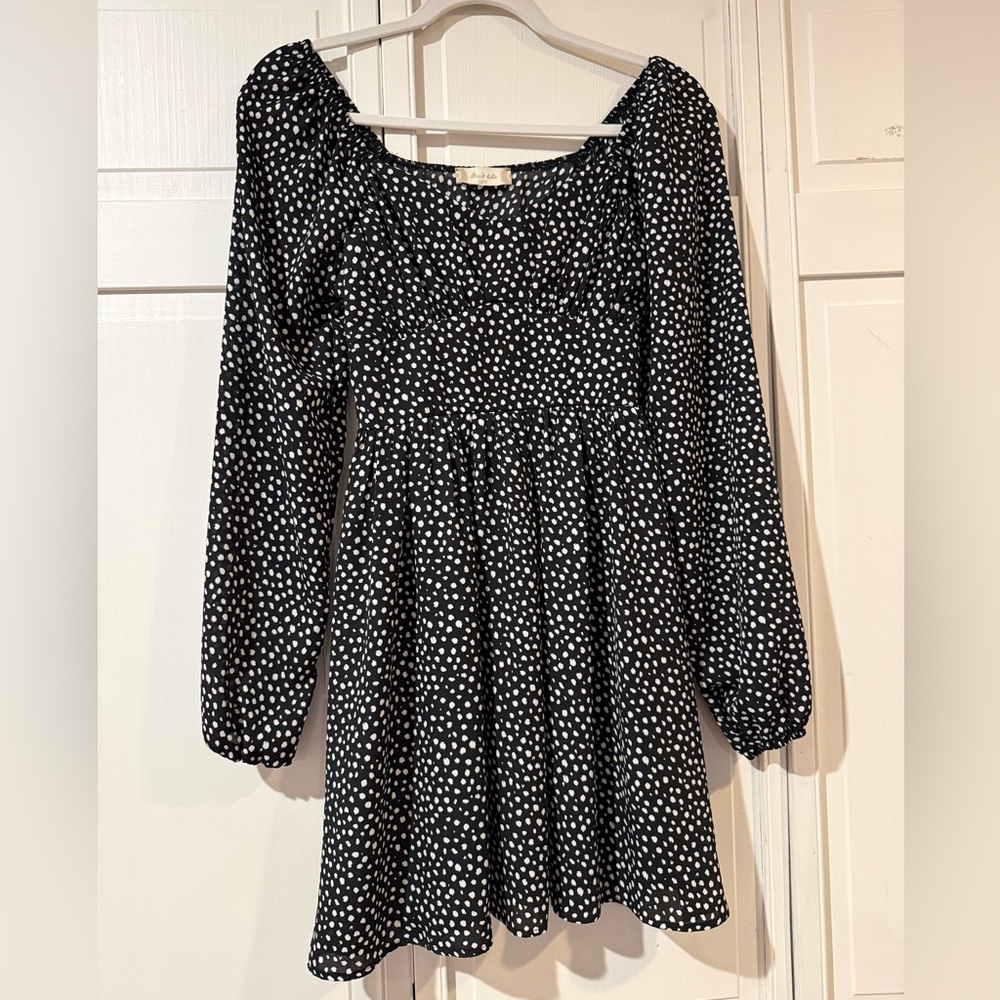 Altar'd State Black with White Spot Dress